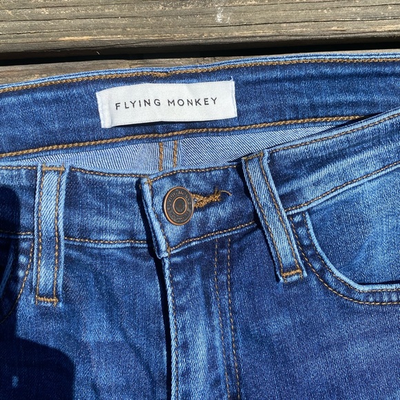 Flying Monkey blue jeans pinstripe accent stripe down leg size 26 stretch - Picture 7 of 10